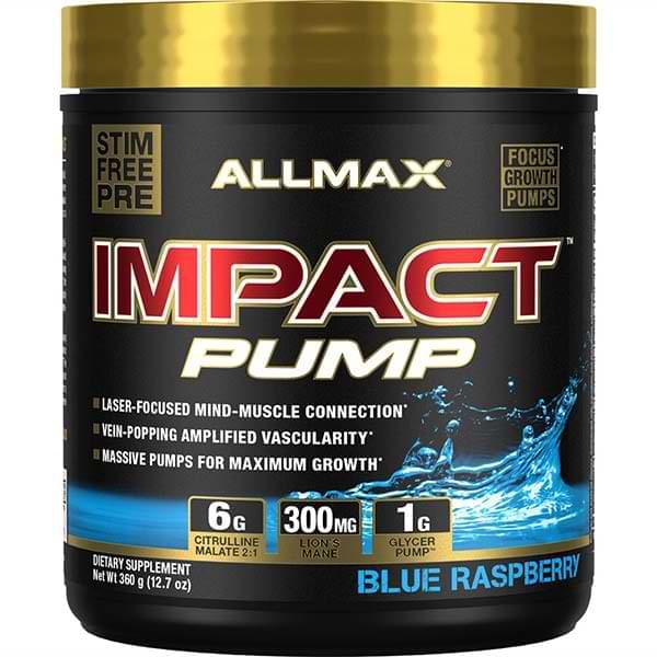 AllMax Nutrition Impact Pump - 30 Servings Blue Raspberry